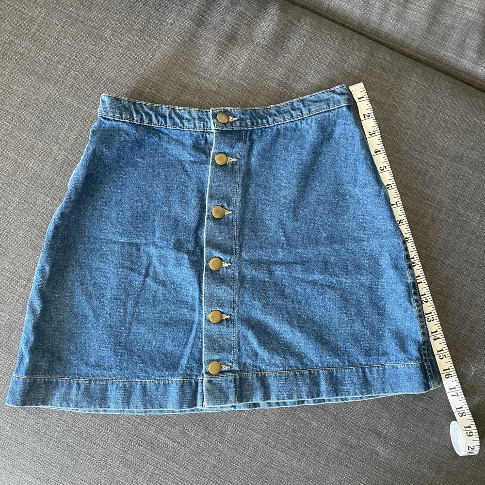 American apparel denim button skirt made in USA